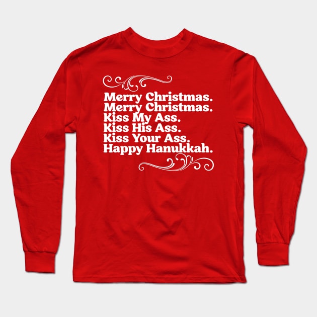 Merry Christmas. Kiss My Ass... Clark Griswold Quote Long Sleeve T-Shirt by darklordpug